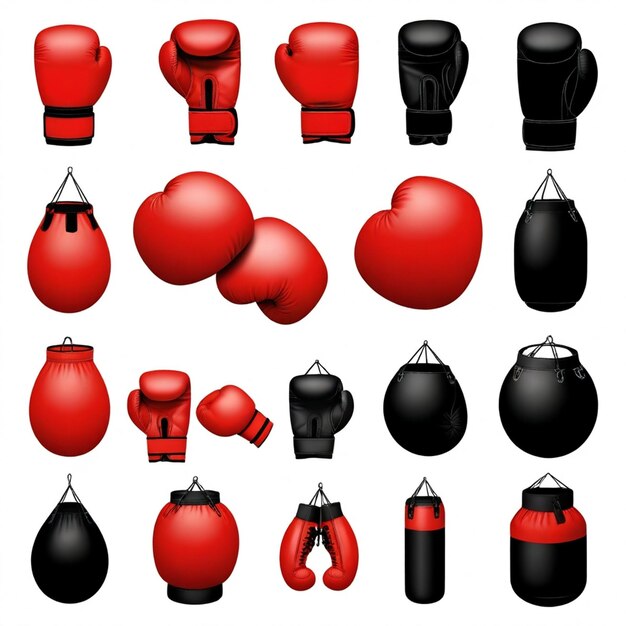 Photo a red boxing glove with a black and red background