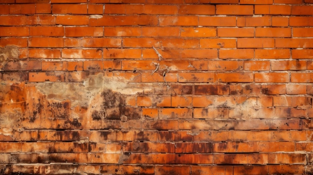 Red brick wall background texture pattern for continuous replicate generative ai illustration