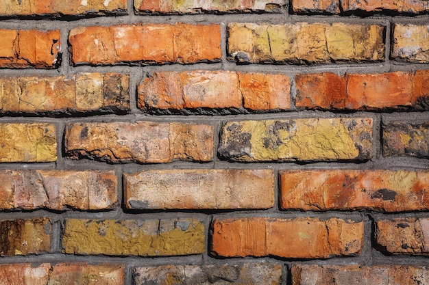 Red brick wall background, texture.