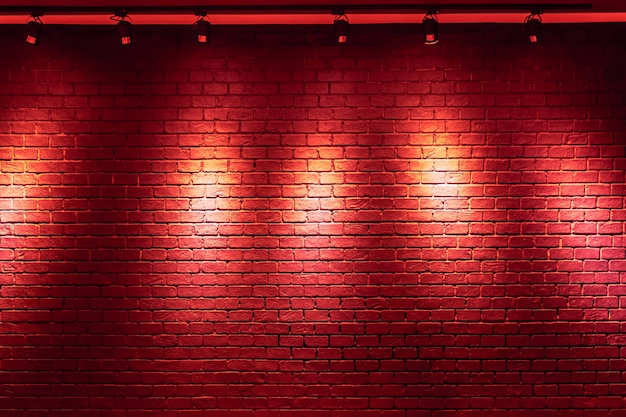 red brick wall background with light bulb