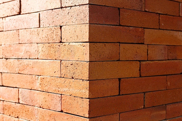 Photo red brick wall corner background