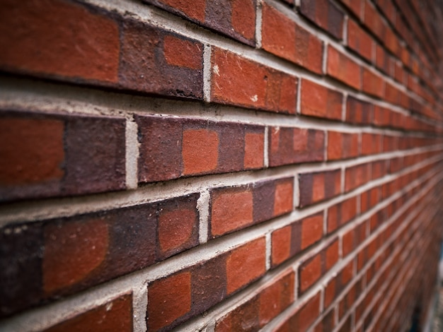 Red brick wall pattern. Diagonal view