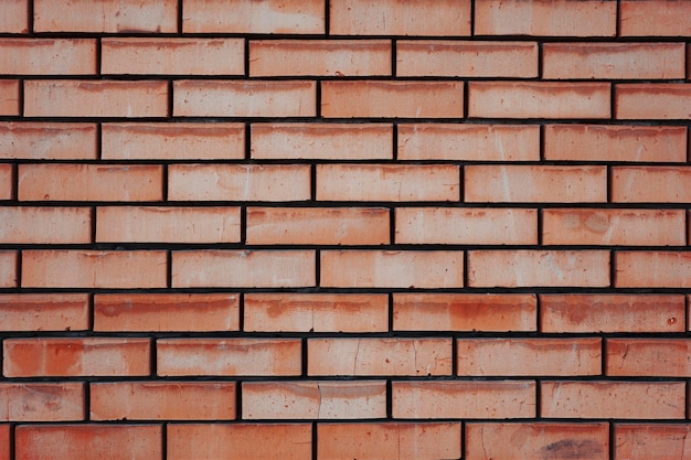 Photo red brick wall texture  close up view