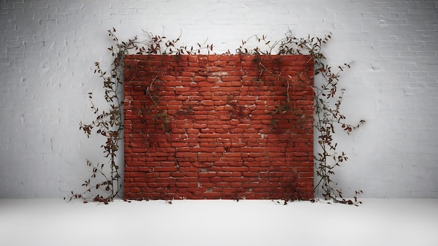 Photo red brick wall over the white background