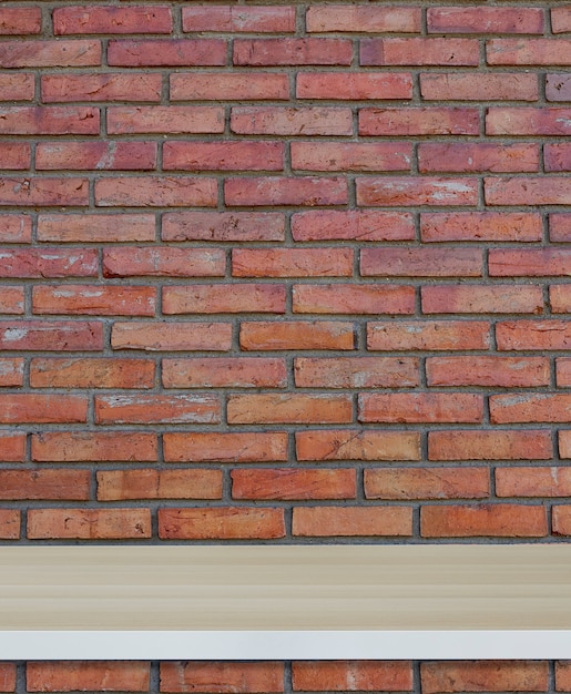 Red brick wall and wood texture for background