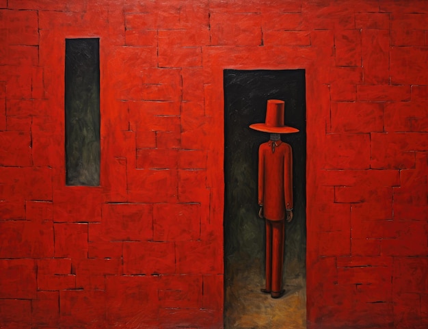 red brickin the style of rufino tamayo