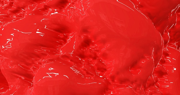 Red bright beautiful flowing water redcolored liquid like ketchup tomato juice or blood Abstract