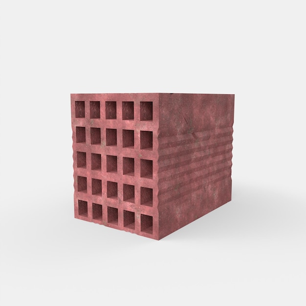 Red briquette brick 3d modelling