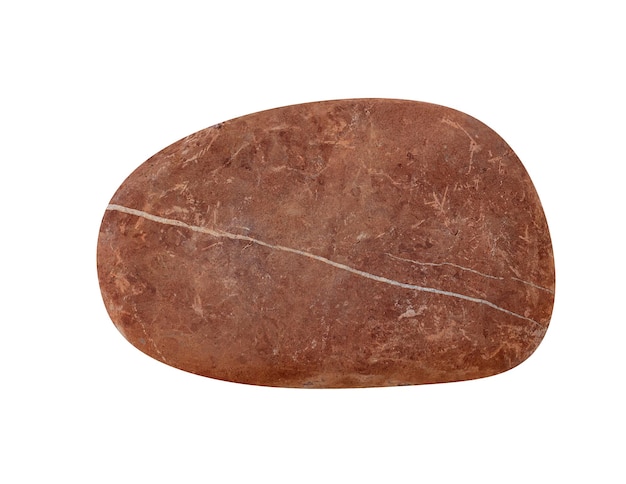 Red brown stone pebbles isolated on white background