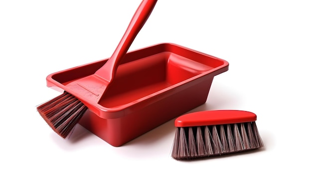 Red Brush and dustpan