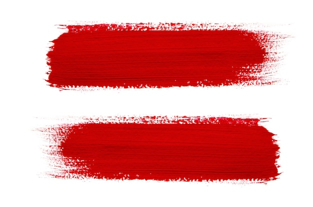 Photo red brush stroke isolated on grunge background