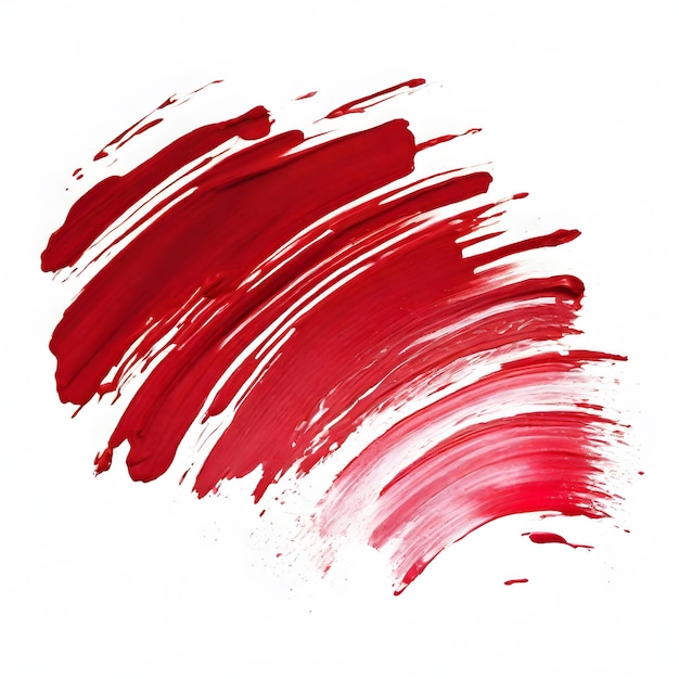 Photo red brush stroke watercolor design white background