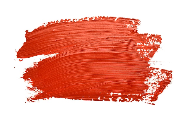 Red brush strokes isolated on the white background