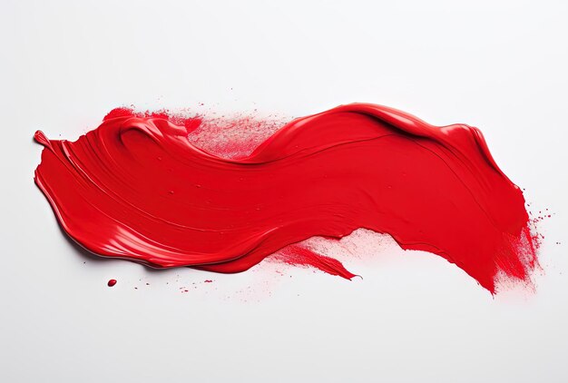 a red brushstroke on top of a white background in the style of webcam photography