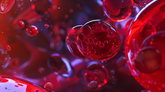 red bubbles fly on air