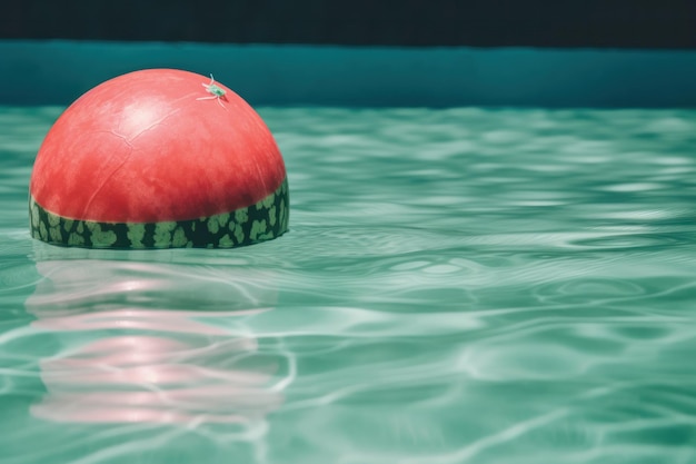 Photo a red buoy floating in a pool of water