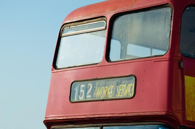 Photo red bus detail