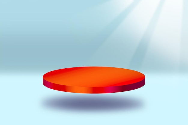 Photo a red button on a blue background with a light shining on it