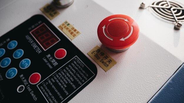 A red button with the numbers 8, 8, 8, and 8 on it