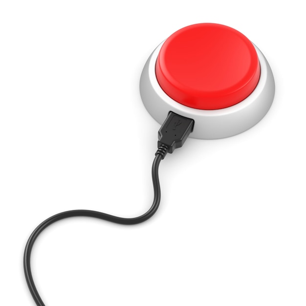 Red button with usb cable