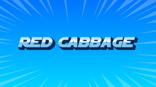 Photo red cabbage 3d blue text