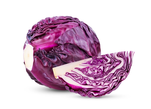 Red cabbage isolated on white background