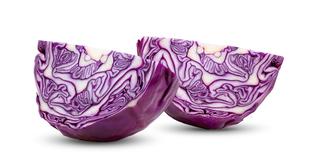 Red cabbage isolated on white background