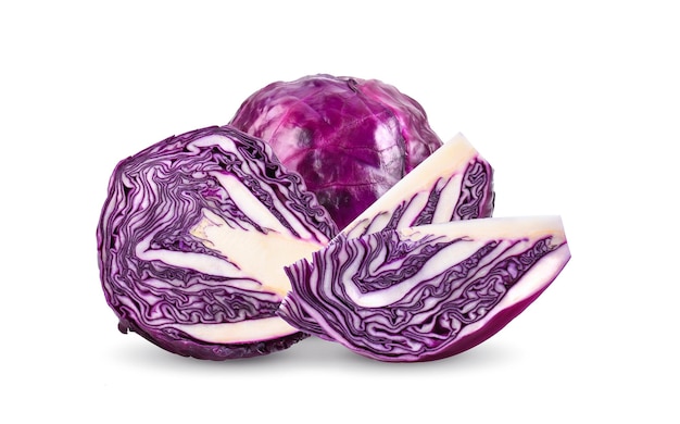 Red cabbage isolated on white background