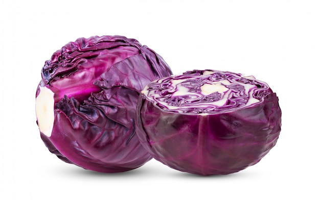 Red cabbage  isolated on white