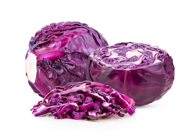 Red cabbage  isolated on white