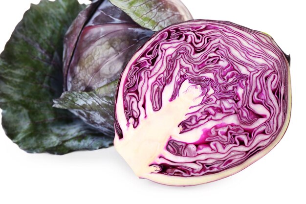 Red cabbage isolated on white