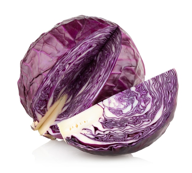 Red cabbage isolated on white