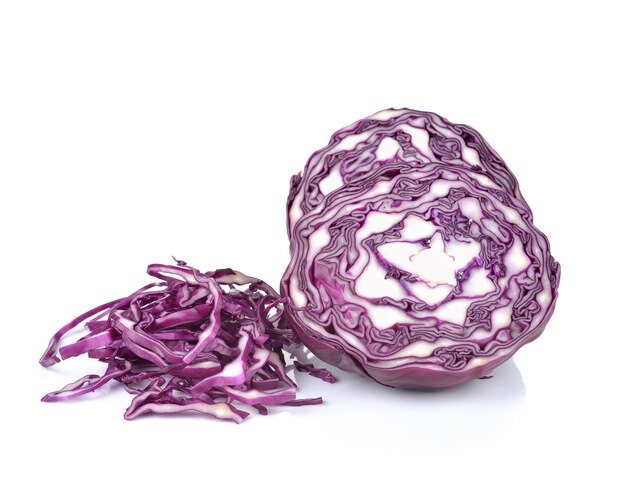 Red cabbage isolated on white