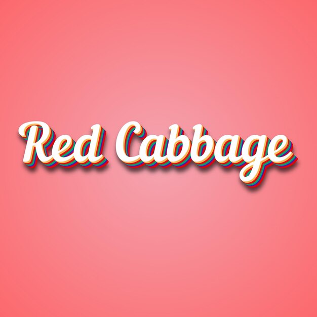 Photo red cabbage text effect photo image cool