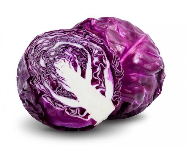 Red cabbage vegetable  isolated on white background