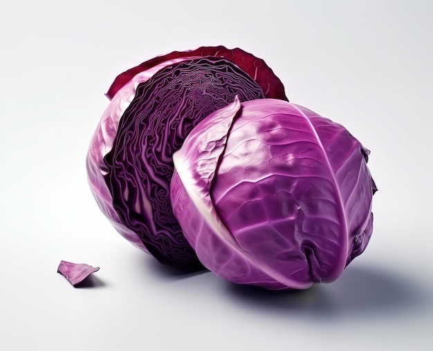 Red cabbage vegetable isolated on white background