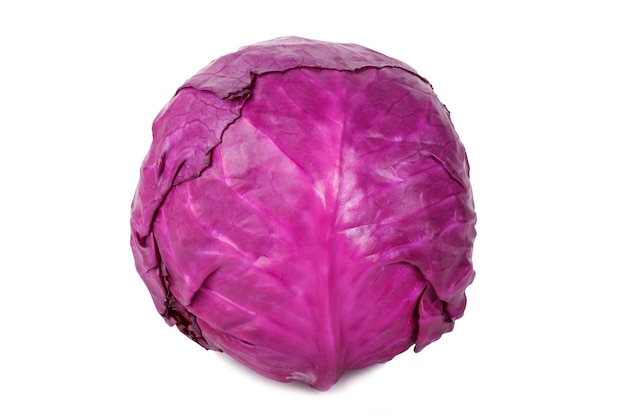 Red cabbage on a white background