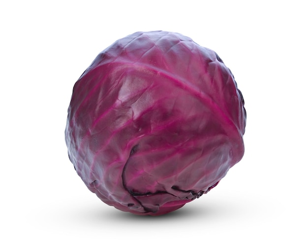 Red cabbage on white background