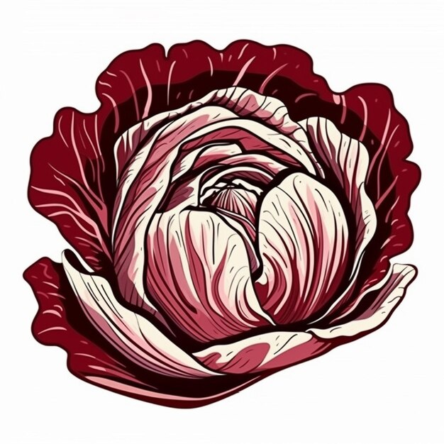 A red cabbage with a white background