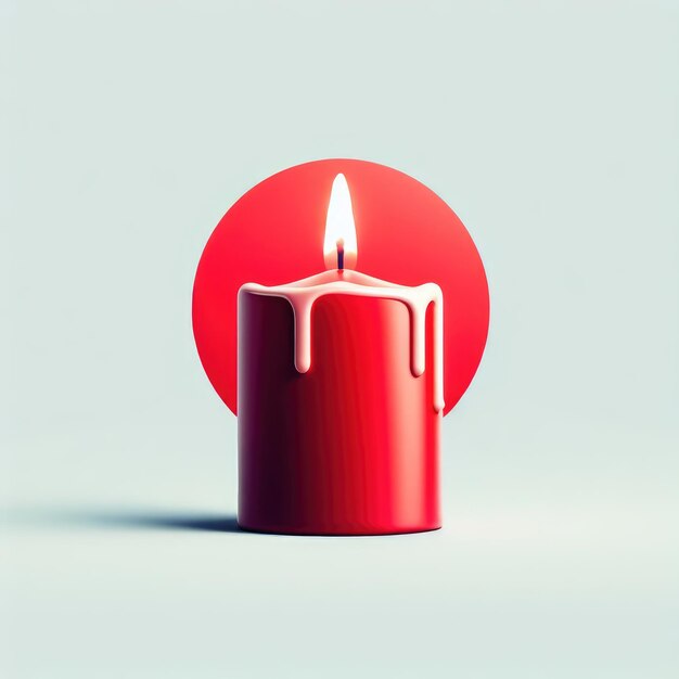 red candle on a white