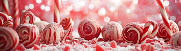 Foto le caramelle rosse sono un piacere per il cuore