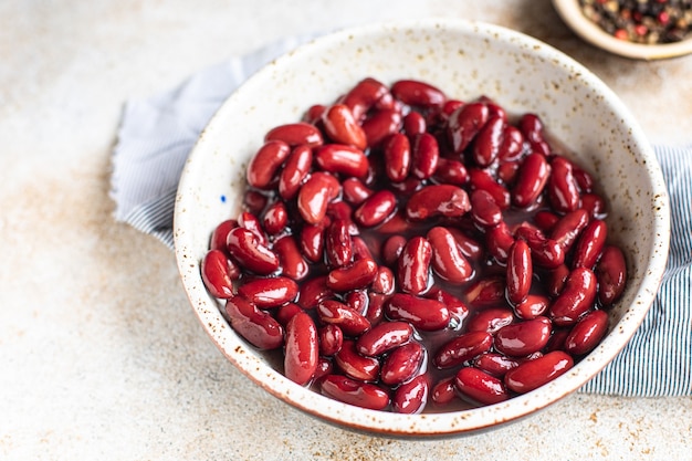 red canned beans keto or paleo diet portion on the table healthy meal