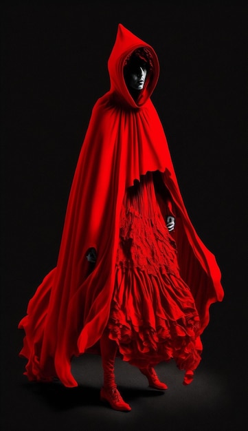 A red cape with a large red cape is draped over it