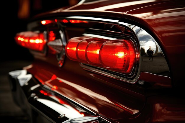 Red car lights at the rear