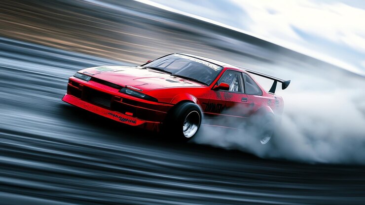 Photo a red car with the number 9 on the side