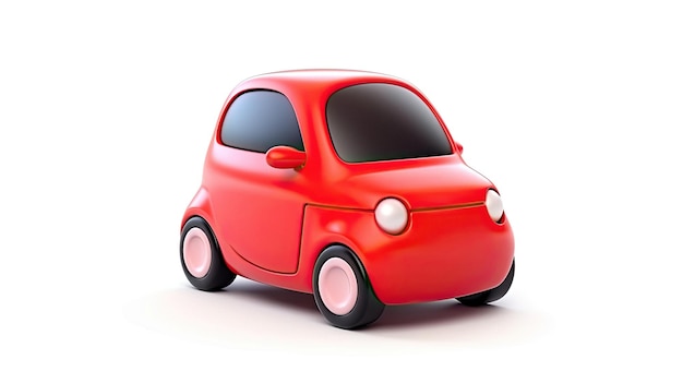 A red car with a white background and the words " the red car " on the front.