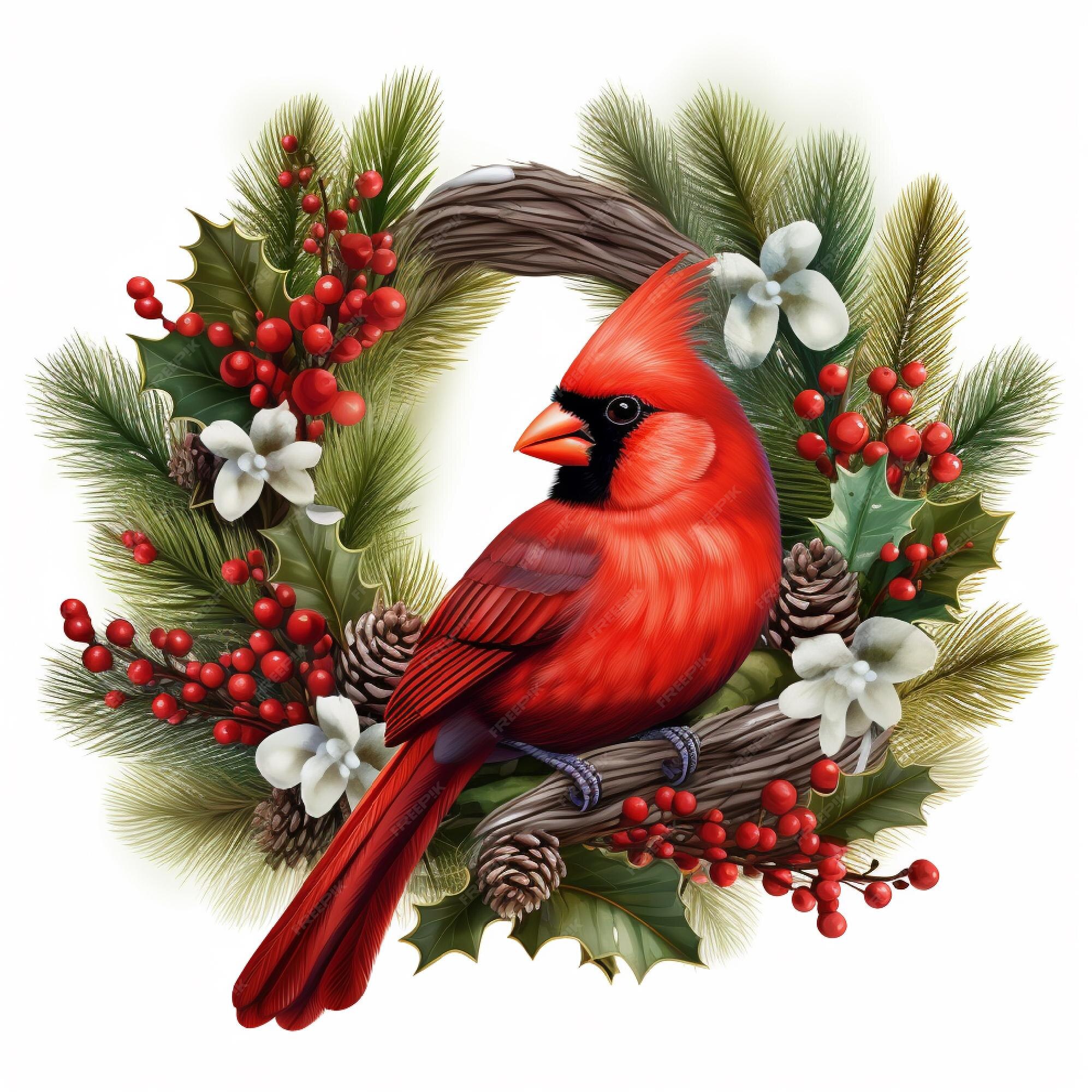 vintage christmas bird clip art