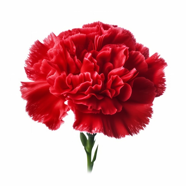 Red Carnation Flower Clipart op witte achtergrond