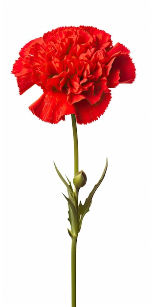 Photo red carnation isolated on white background