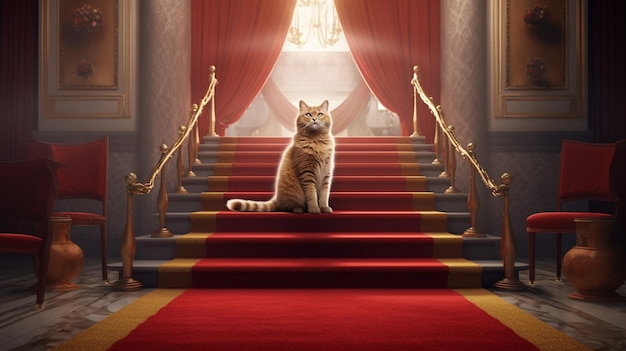 Red carpet for famous cat